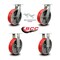 Service Caster 10 Inch Heavy Duty Red Poly on Cast Iron Caster Swivel Locks 2 Rigid SCC, 2PK SCC-KP92S1030-PUR-RS-BSL-2-R-2 - alternate 5